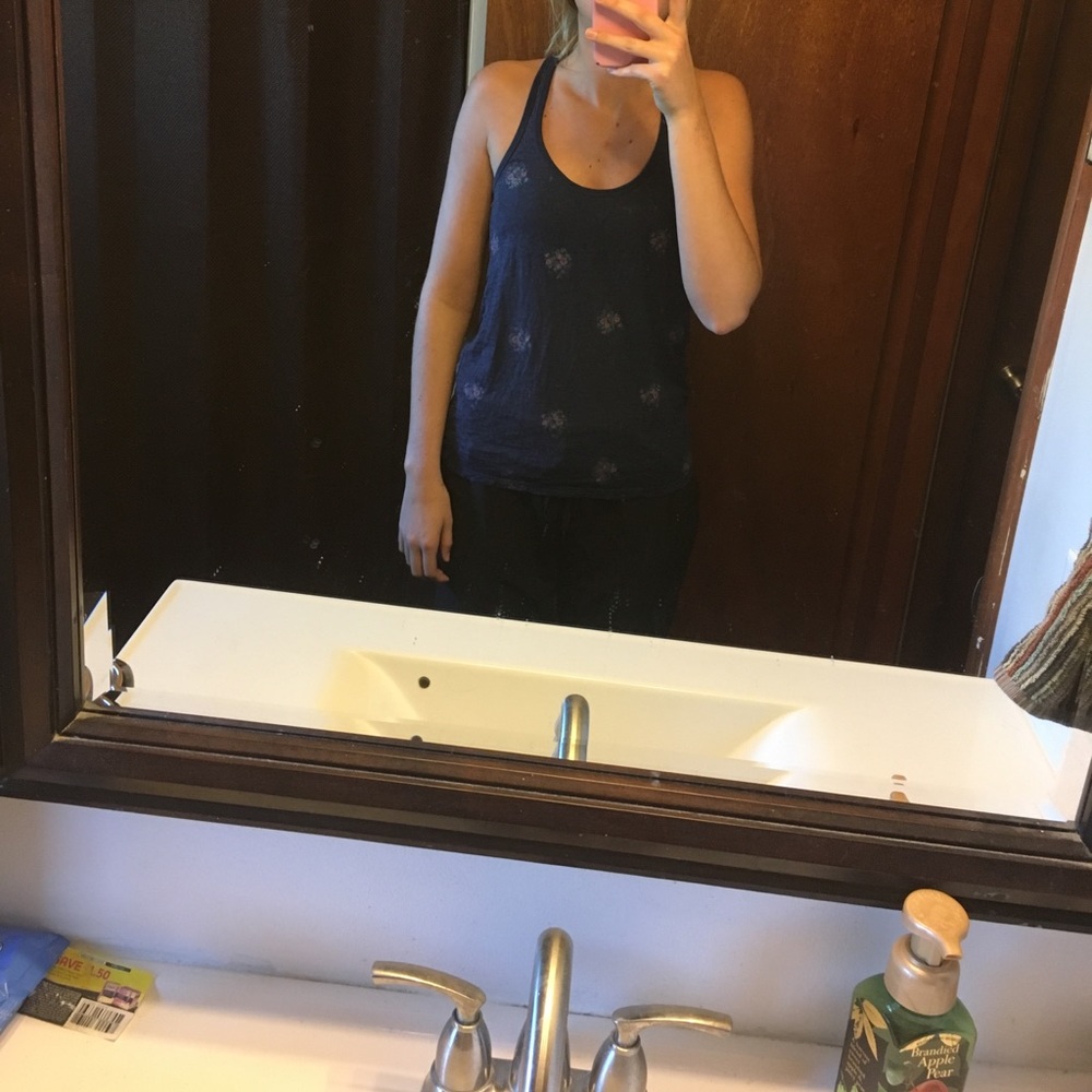 Navy blue floral tank