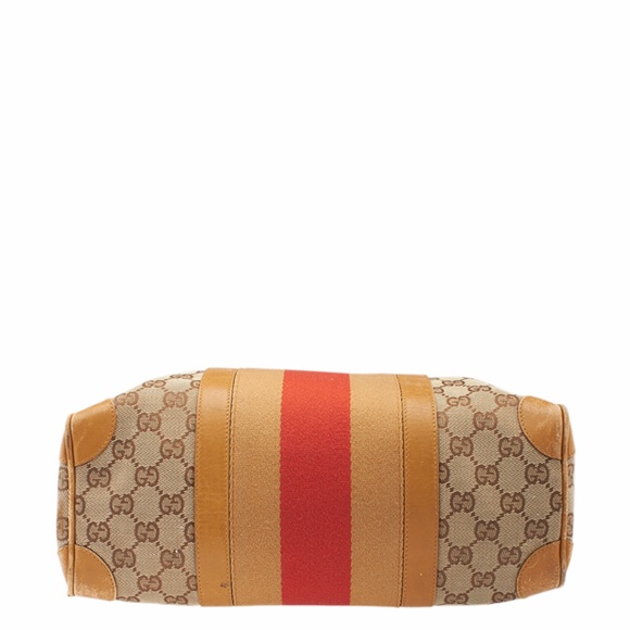 Gucci Boston Web GG Canvas & Tan Satchel (137489) - Picture 4 of 8