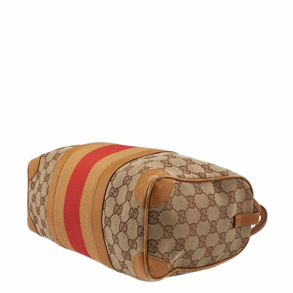 Gucci Boston Web GG Canvas & Tan Satchel (137489) - Picture 5 of 8