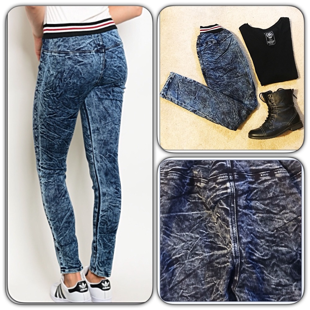 Unique Distressed Leggings Jeggings SM - Picture 2 of 5
