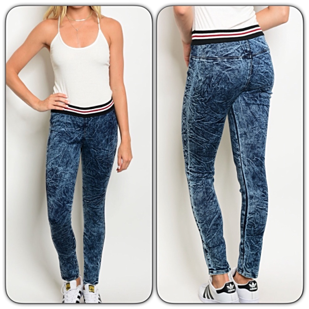 Unique Distressed Leggings Jeggings SM - Picture 1 of 5