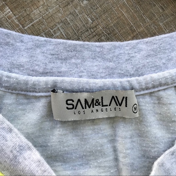 Sam & Lavi (Anthro) Sweatshirt w neon lace overlay - Picture 3 of 4