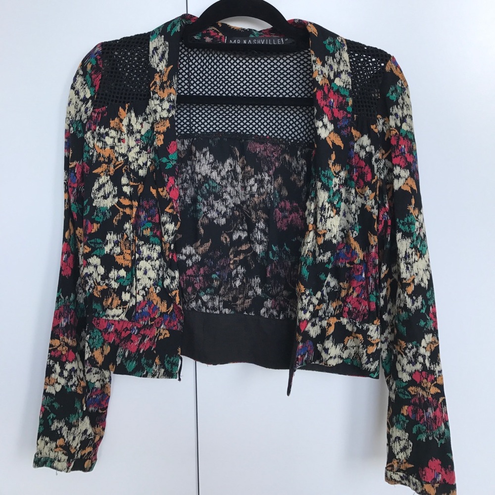 Multi-textured Floral Light Jacket
