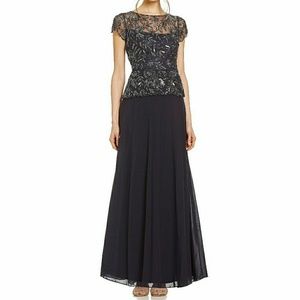 Pisarro Nights Embellished Mesh Gown