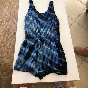 Blue tie dye romper