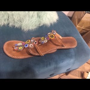 Multicolores sandals, hippie style