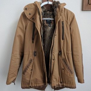Forever 21 Faux Fur Tan Parka