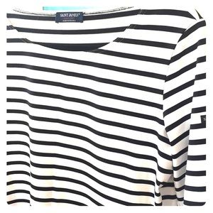 Saint James 3/4 sleeve black/white shirt.