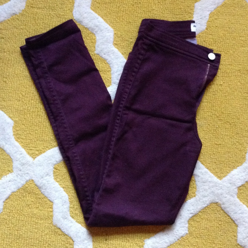High Waist Super Skinny Stretch Jean (Maroon)