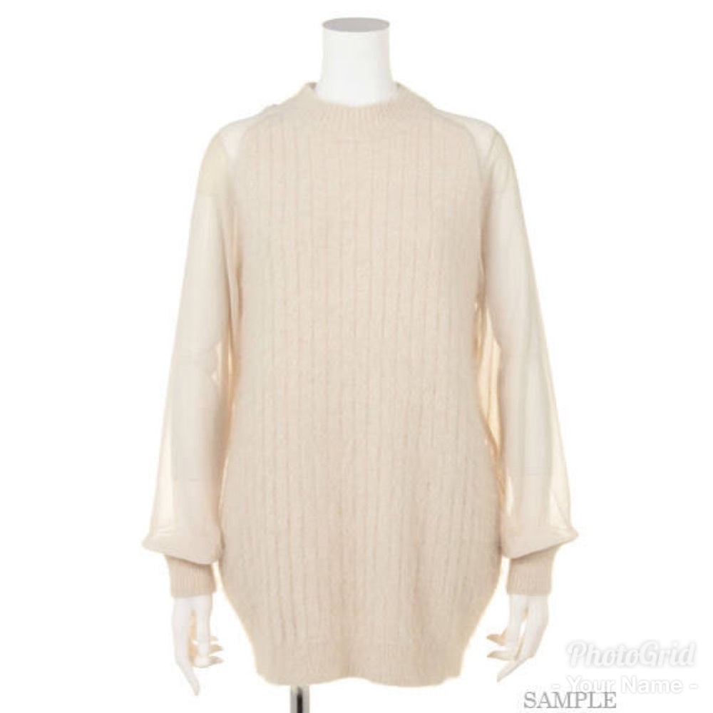 sweater dress with transparent sleeves