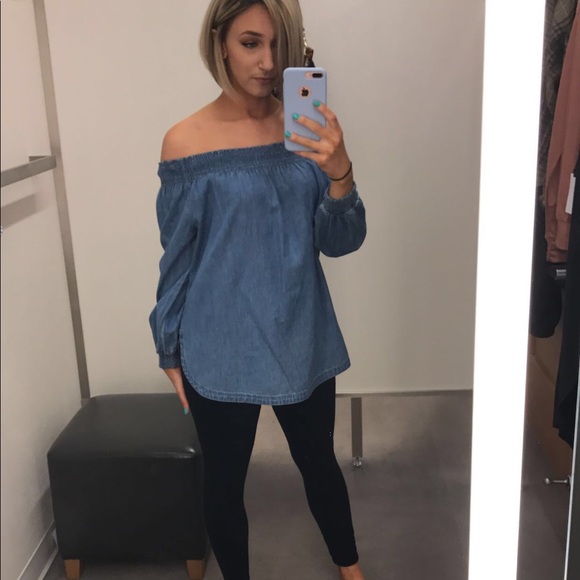 Nordstrom Tops - Off the shoulder denim top 🌻