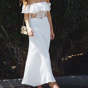 Toby Heart Ginger Dresses - White Off The Shoulder Crochet Maxi Dress Toby Heart Ginger Dresses - White Off The Shoulder Crochet Maxi Dress