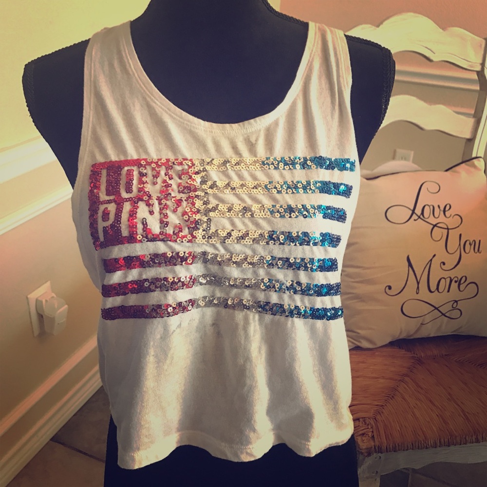 VS PINK sequin crop top