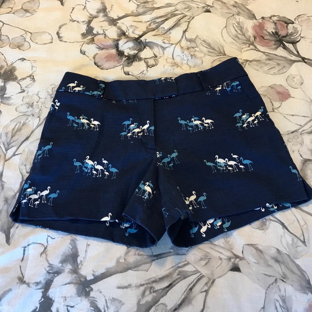 Ann Taylor Loft Blue Flamingo Shorts