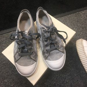 Silver metallic sneakers