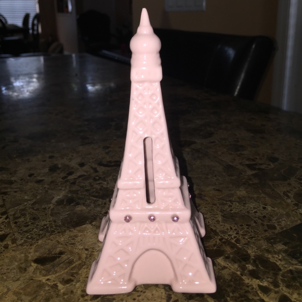 Petite pastel pink Eiffel Tower piggy bank