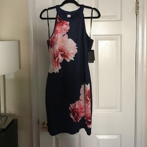 Guess body con Navy and floral printed dress