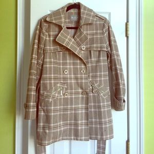 Check double breasted coat