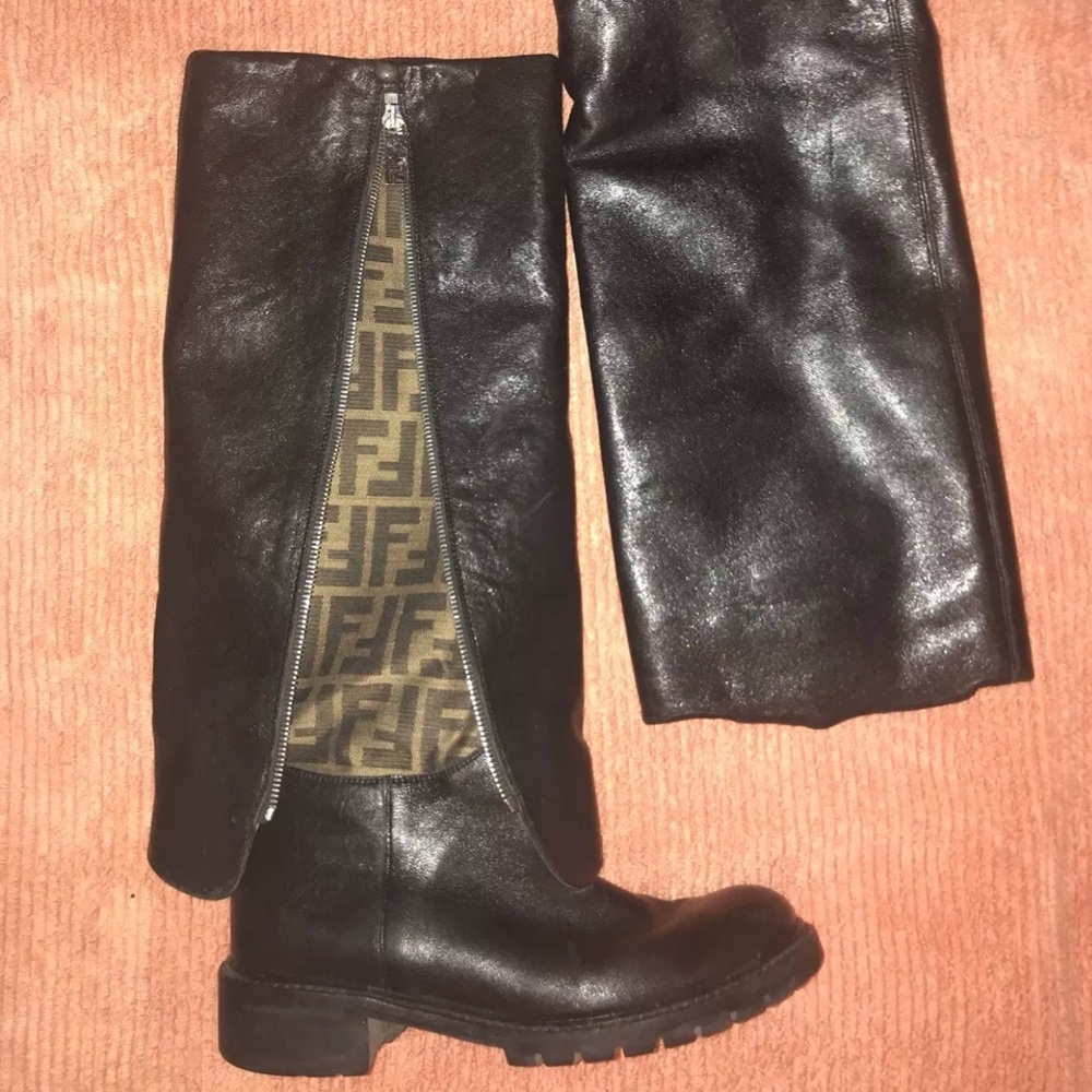 🖤Fendi Boots🖤 zucca canvas hiking boots 7 1/2