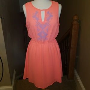 Everly neon coral dress
