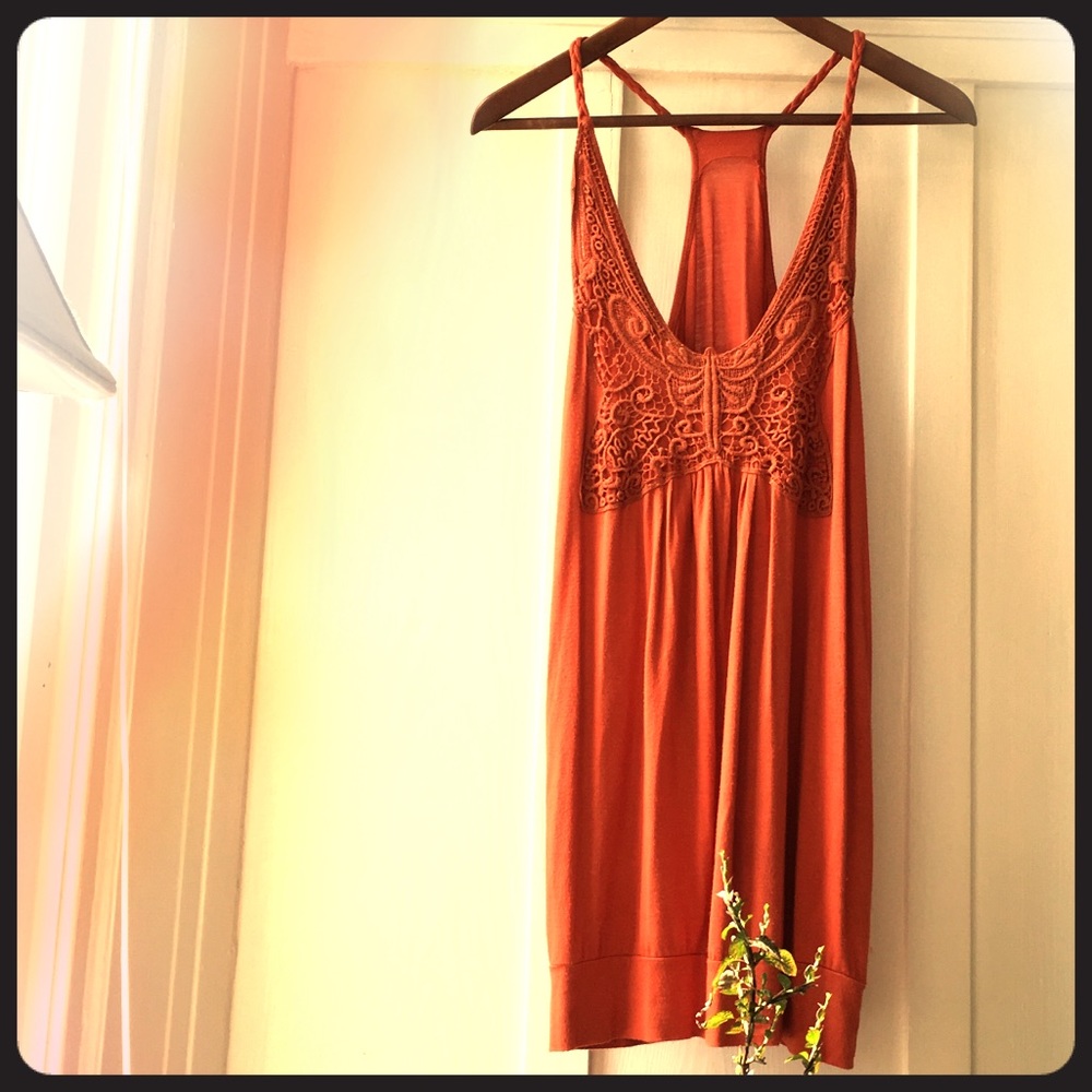 burnt orange racerback top by lush