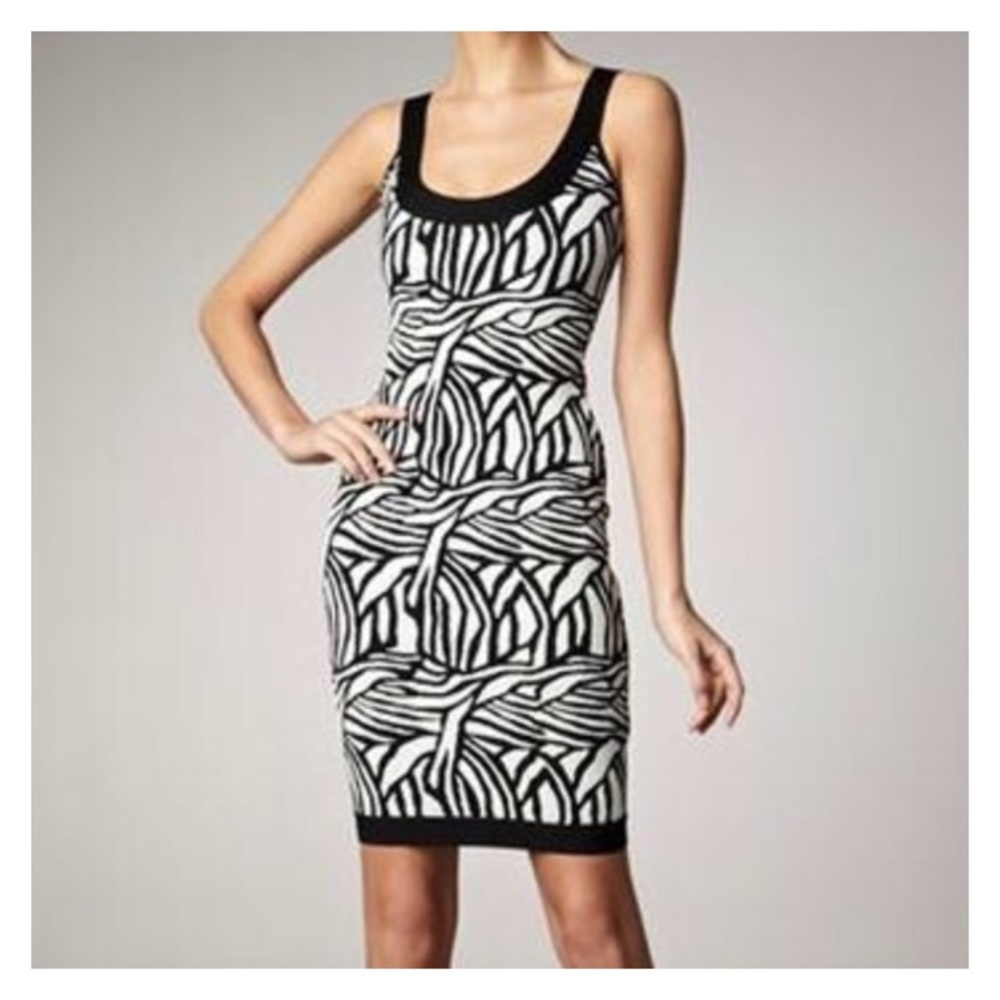 NWT Herve Leger Black White Harley Bandage Dress M