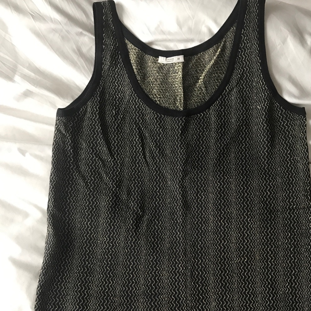Prada black and gold tank sweater