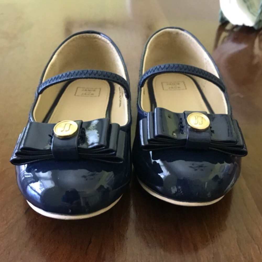 Janie & Jack Little Girls Size 8 Navy Dress Shoes