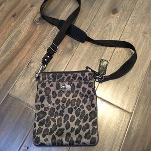 Coach Grey and Black Cheetah Crossbody