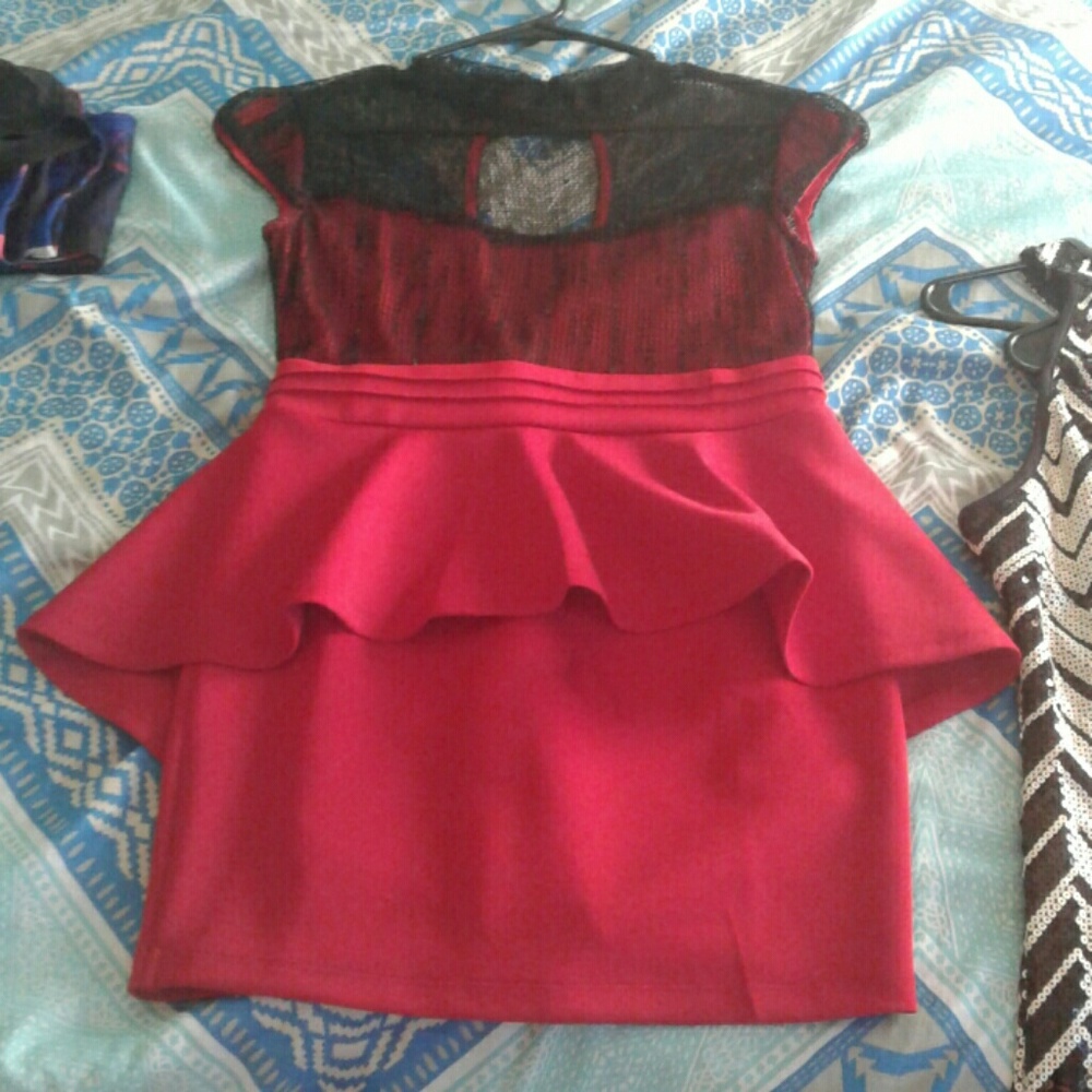 Red peplum dress