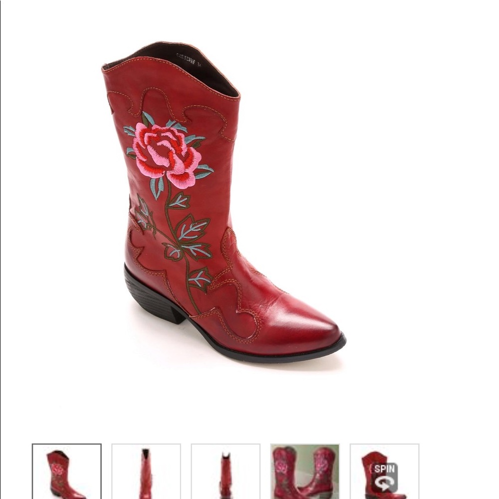 Spring Footwear Red Leather Boot