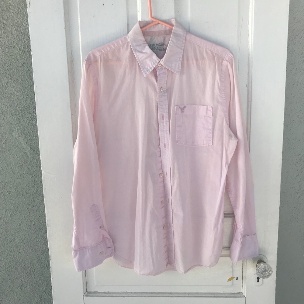 American Eagle Pink Button Up