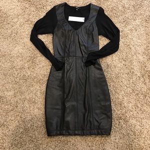 SKY leather mini dress