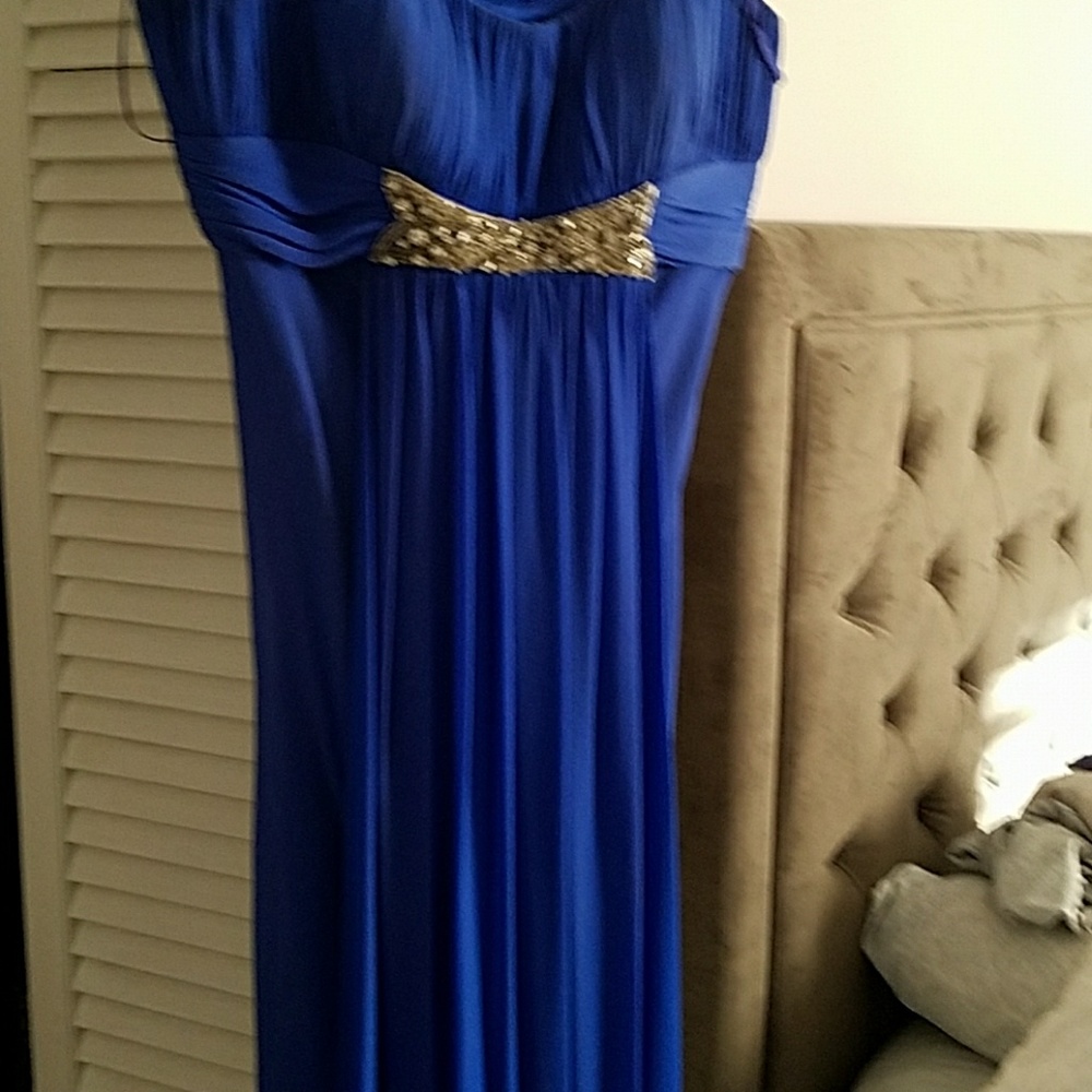 Cobalt blue chiffon gown