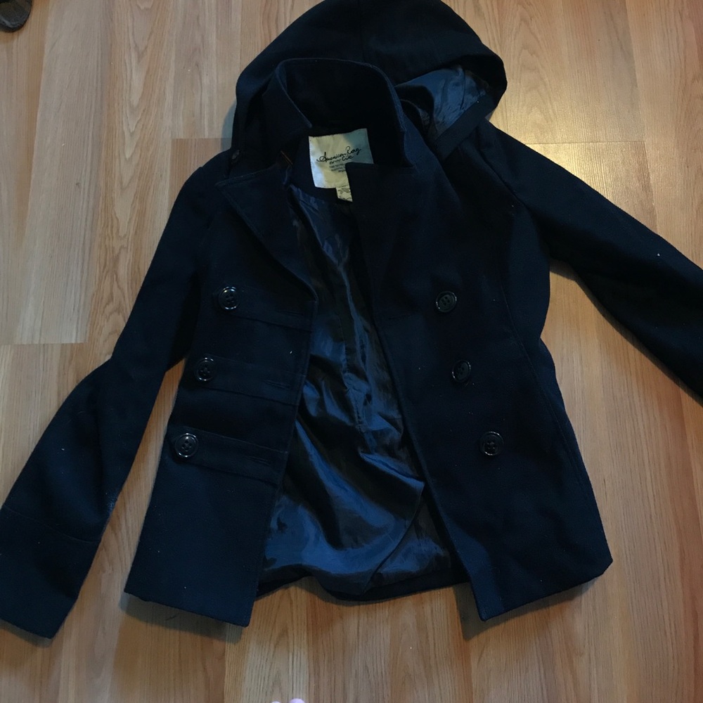 American Rag black peacoat small