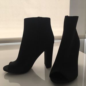 Wild Diva Lounge Black Sateen Booties