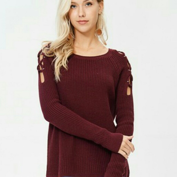 Sweaters - Lace up long sleeve sweater ( LAST ONE )