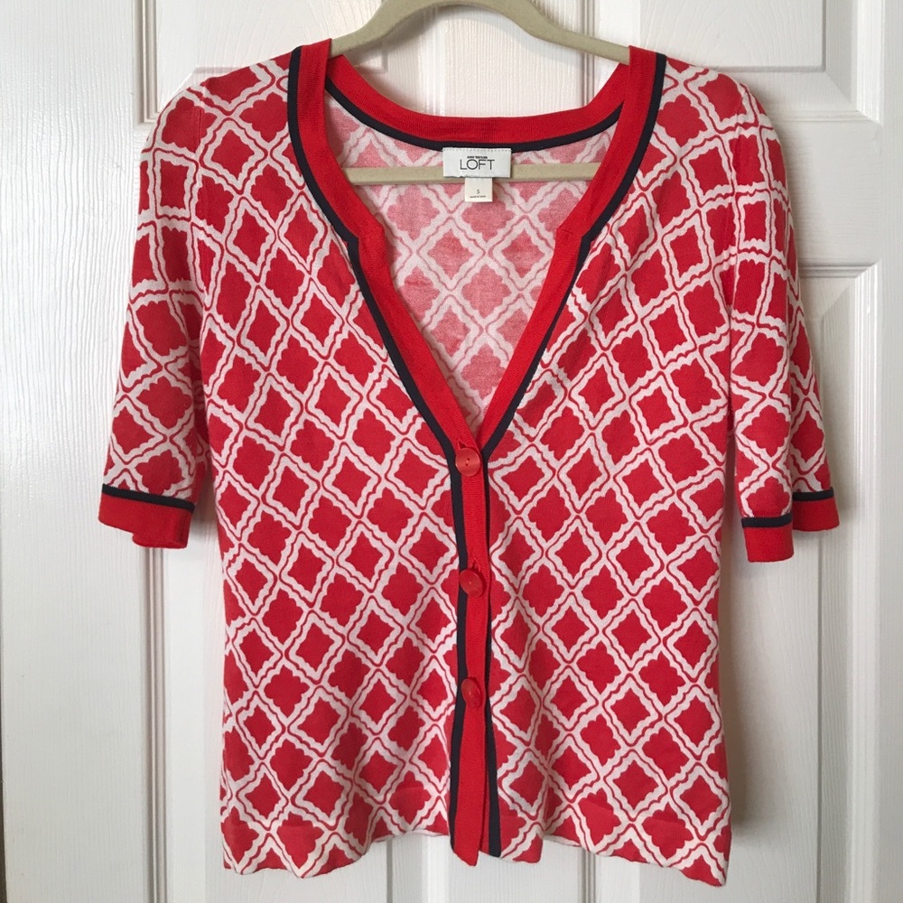 Ann Taylor LOFT 3/4 Sleeve V-Neck Cardigan
