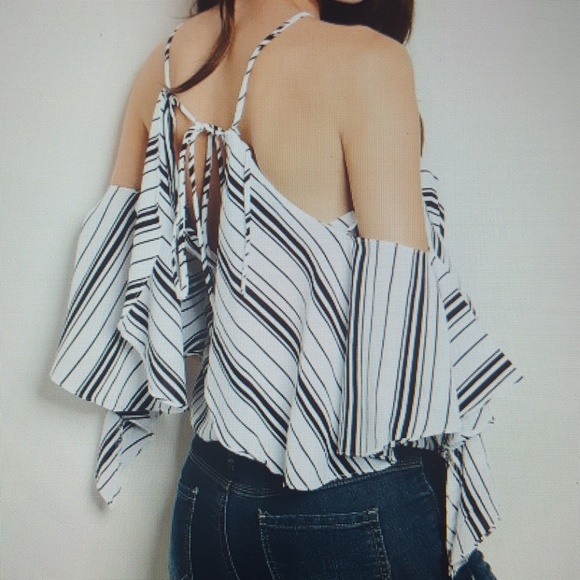 BLACK/STRIPE TOP - Picture 2 of 2