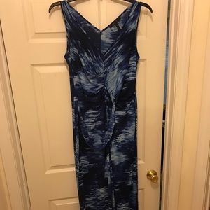 BCBG Long Tye Dye Dress With Slit. EUC. Size L.
