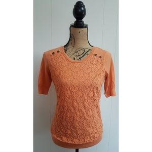 🍒 The Limited Small Lace Front Orange Sweater Top