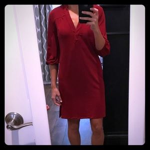 Banana Republic wine colored shirt dress