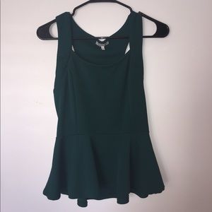 Charlotte Russ emerald green peplum tank