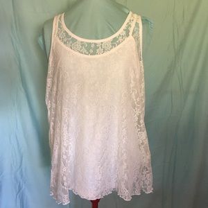 White Lace Blouse with Attached Camesole