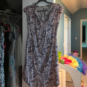 Floral print button up dress