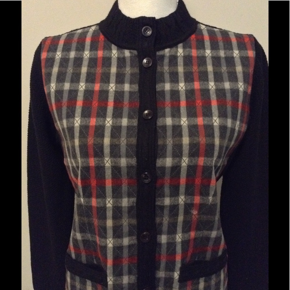 Plaid front cardigan