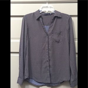 The Limited navy blouse with gold dots!