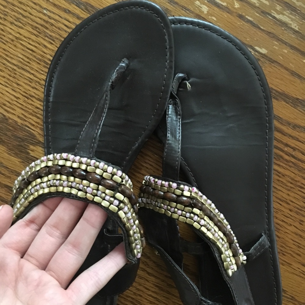 ✖️SOLD✖️ Brown beaded Sandals