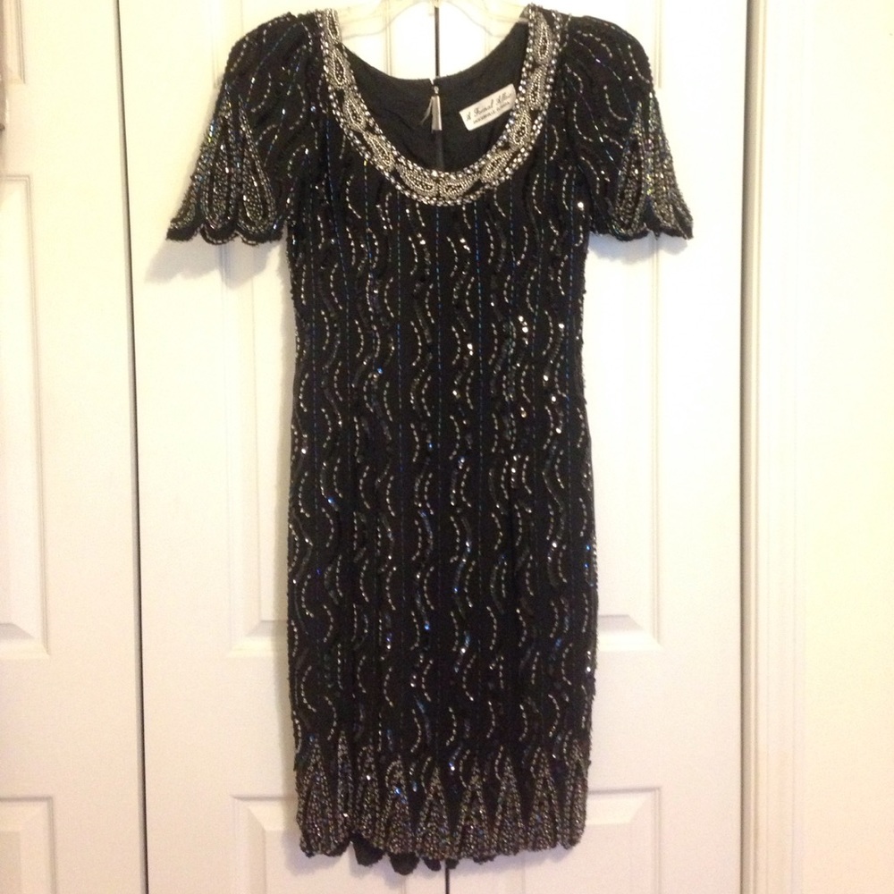 A Formal Affair Black Sequin Beaded Cocktail Dredd