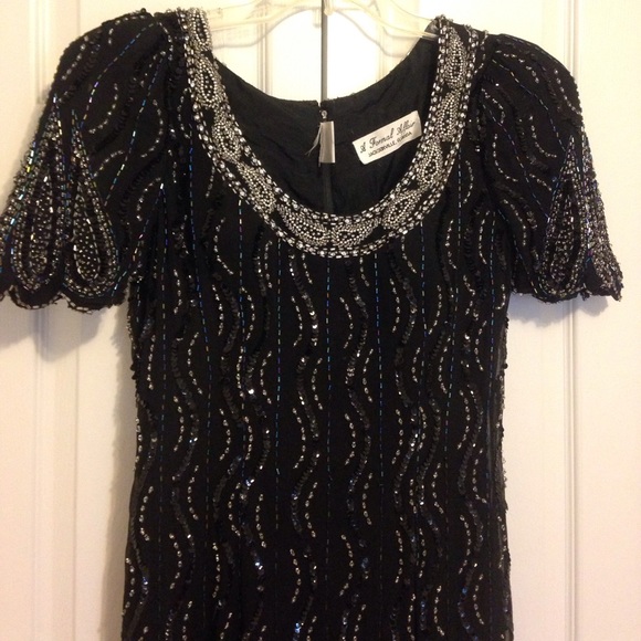 A Formal Affair Black Sequin Beaded Cocktail Dredd - Picture 2 of 7